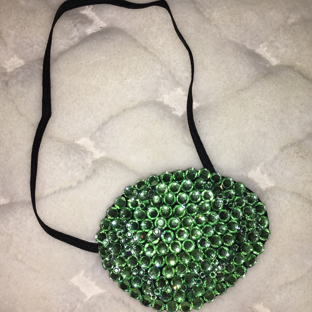 Peridot Green Crystal Fancy Eye Patch Cover Up